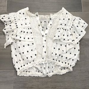 Love Shack Fancy Nora Top in Cream